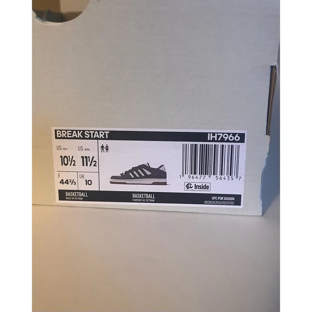 adidas Break Start Silver Pebble/Chalk White Men's Sneakers New W/ Box - IH7966
